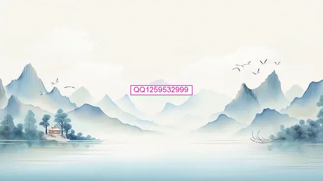 简约高级国风水墨山水画